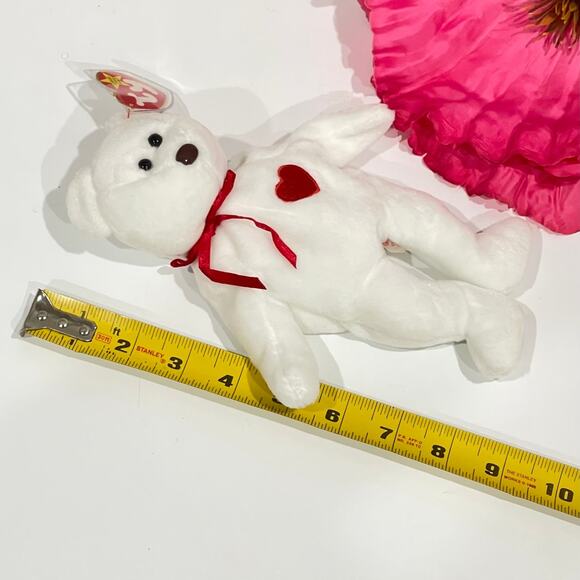 Ty Beanie Babies Valentino the Teddy Bear 1994 - White With Tag - Picture 5 of 6
